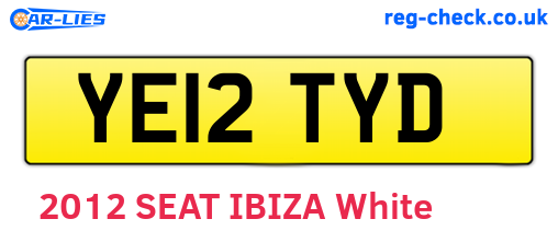 YE12TYD are the vehicle registration plates.