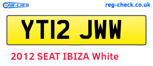 YT12JWW are the vehicle registration plates.