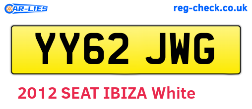 YY62JWG are the vehicle registration plates.