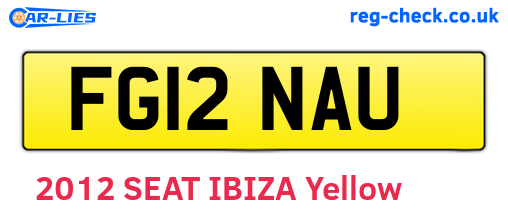 FG12NAU are the vehicle registration plates.