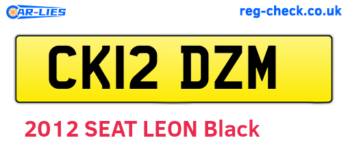 CK12DZM are the vehicle registration plates.
