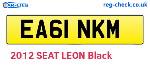 EA61NKM are the vehicle registration plates.
