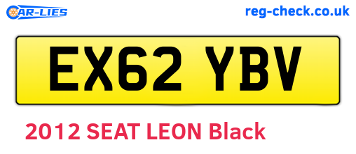 EX62YBV are the vehicle registration plates.