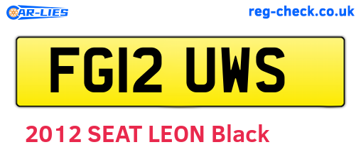 FG12UWS are the vehicle registration plates.