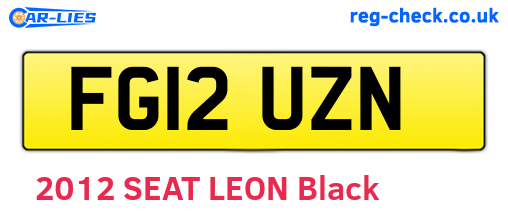 FG12UZN are the vehicle registration plates.