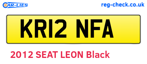 KR12NFA are the vehicle registration plates.