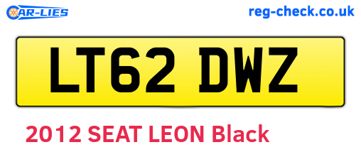 LT62DWZ are the vehicle registration plates.