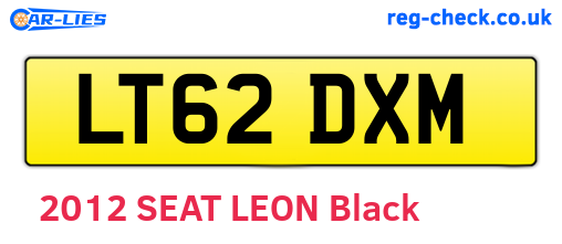 LT62DXM are the vehicle registration plates.