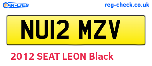 NU12MZV are the vehicle registration plates.