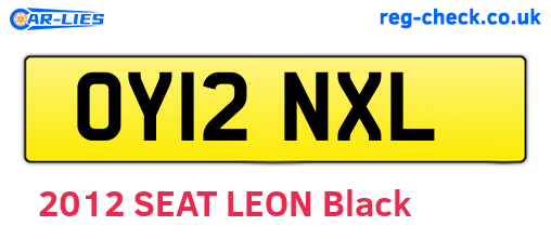 OY12NXL are the vehicle registration plates.