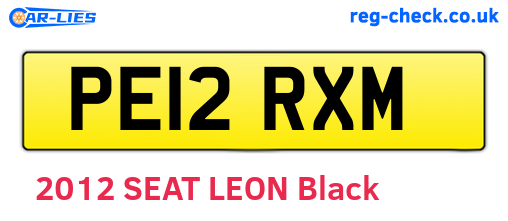 PE12RXM are the vehicle registration plates.