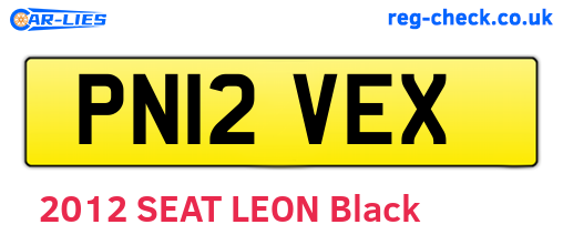 PN12VEX are the vehicle registration plates.