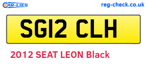 SG12CLH are the vehicle registration plates.