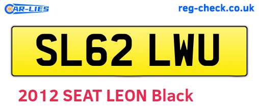 SL62LWU are the vehicle registration plates.