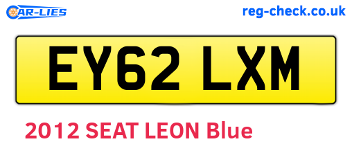 EY62LXM are the vehicle registration plates.