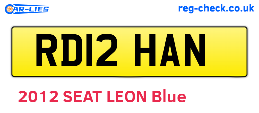RD12HAN are the vehicle registration plates.
