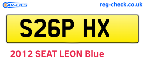 S26PHX are the vehicle registration plates.
