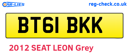 BT61BKK are the vehicle registration plates.