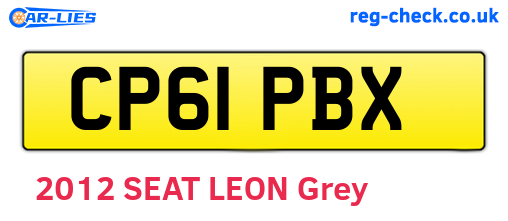 CP61PBX are the vehicle registration plates.