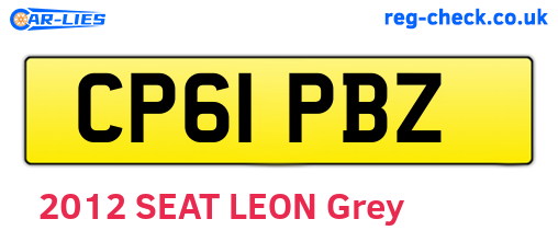 CP61PBZ are the vehicle registration plates.