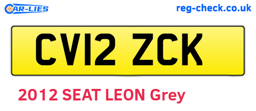 CV12ZCK are the vehicle registration plates.