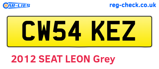 CW54KEZ are the vehicle registration plates.