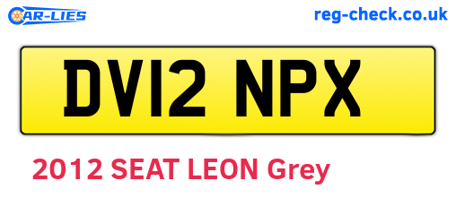 DV12NPX are the vehicle registration plates.