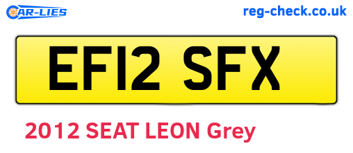 EF12SFX are the vehicle registration plates.