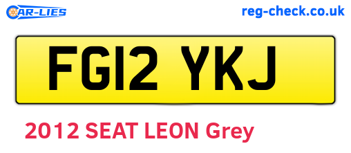 FG12YKJ are the vehicle registration plates.