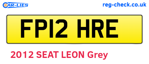 FP12HRE are the vehicle registration plates.