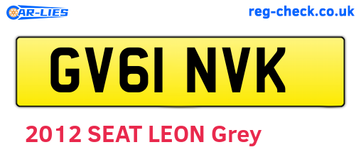 GV61NVK are the vehicle registration plates.