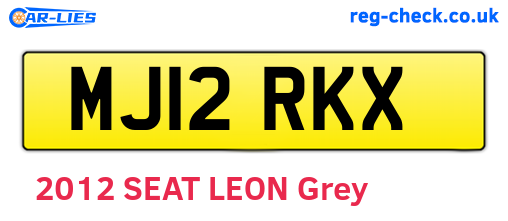 MJ12RKX are the vehicle registration plates.