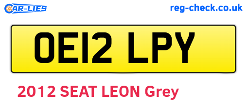 OE12LPY are the vehicle registration plates.