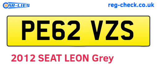 PE62VZS are the vehicle registration plates.