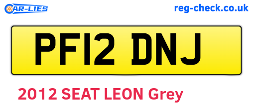 PF12DNJ are the vehicle registration plates.