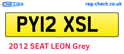 PY12XSL are the vehicle registration plates.