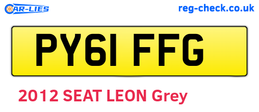 PY61FFG are the vehicle registration plates.