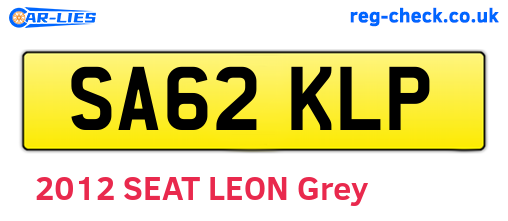 SA62KLP are the vehicle registration plates.