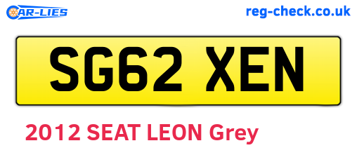 SG62XEN are the vehicle registration plates.