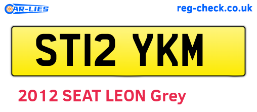 ST12YKM are the vehicle registration plates.