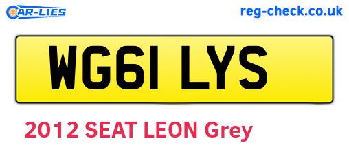 WG61LYS are the vehicle registration plates.