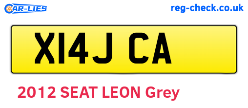 X14JCA are the vehicle registration plates.