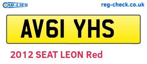 AV61YHS are the vehicle registration plates.