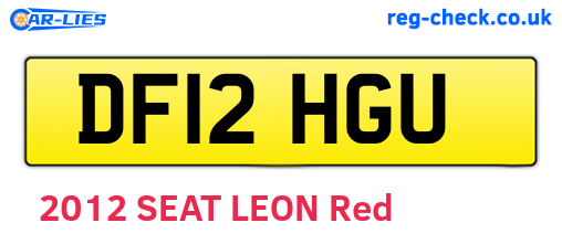 DF12HGU are the vehicle registration plates.