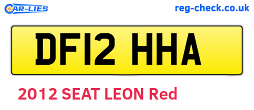 DF12HHA are the vehicle registration plates.