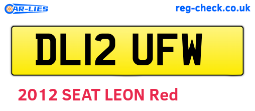 DL12UFW are the vehicle registration plates.