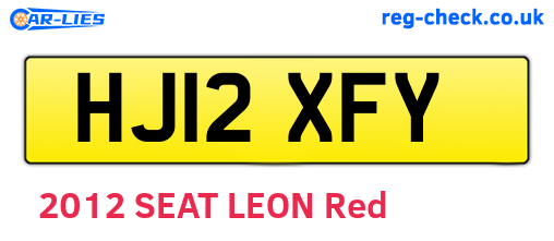HJ12XFY are the vehicle registration plates.