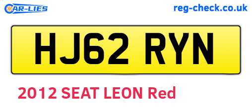 HJ62RYN are the vehicle registration plates.