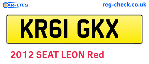 KR61GKX are the vehicle registration plates.