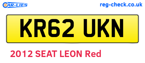 KR62UKN are the vehicle registration plates.